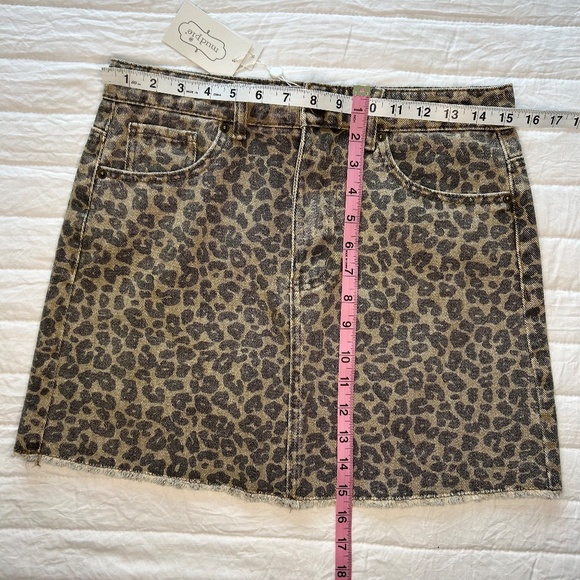 Leopard DENIM SKIRT - Mud Pie - NEW - Picture 9 of 9